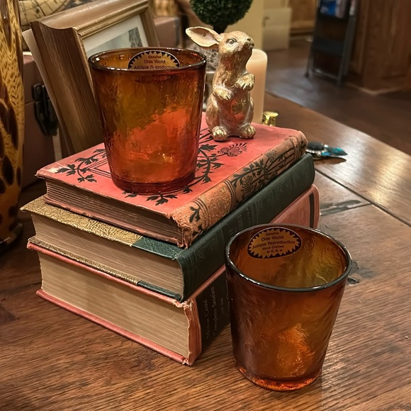 Olde World Antique Reproduction Other - Vintage Amber Glass Tumblers